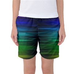 Blue And Green Lines Women s Basketball Shorts by BangZart