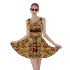 Angels In Gold And Flowers Of Paradise Rocks Skater Dress by pepitasart