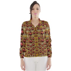 Angels In Gold And Flowers Of Paradise Rocks Wind Breaker (women) by pepitasart