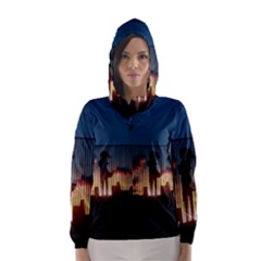 Art Sunset Anime Afternoon Hooded Wind Breaker (women) by BangZart