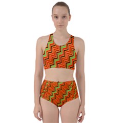 Orange Turquoise Red Zig Zag Background Bikini Swimsuit Spa Swimsuit  by BangZart