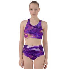 Purple And Yellow Zig Zag Bikini Swimsuit Spa Swimsuit  by BangZart