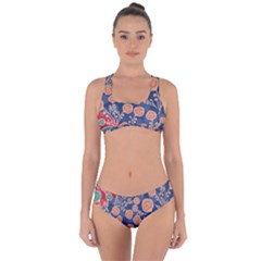 Floral Seamless Pattern Vector Texture Criss Cross Bikini Set by BangZart