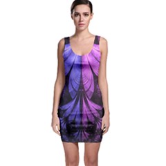 Beautiful Lilac Fractal Feathers Of The Starling Sleeveless Bodycon Dress by jayaprime