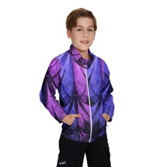 Beautiful Lilac Fractal Feathers Of The Starling Wind Breaker (kids) by jayaprime