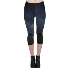 Cosmos Dark Hd Wallpaper Milky Way Capri Leggings 