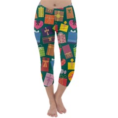 Presents Gifts Background Colorful Capri Winter Leggings  by BangZart