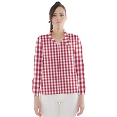 Usa Flag Red Blood Large Gingham Check Wind Breaker (women) by PodArtist