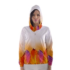 Autumn Leaves Colorful Fall Foliage Hooded Wind Breaker (women) by BangZart