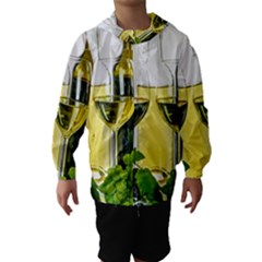 White Wine Red Wine The Bottle Hooded Wind Breaker (kids) by BangZart