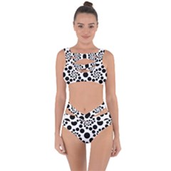 Dot Dots Round Black And White Bandaged Up Bikini Set 