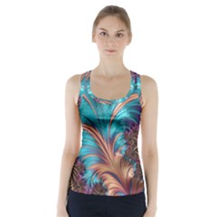 Feather Fractal Artistic Design Racer Back Sports Top by BangZart