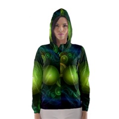 Retrotacular Rainbow Dots In A Fractal Microscope Hooded Wind Breaker (women) by jayaprime