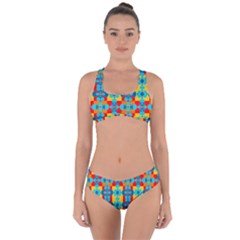 Pop Art Abstract Design Pattern Criss Cross Bikini Set by BangZart