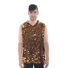 Festive Bubbles Sparkling Wine Champagne Golden Water Drops Men s Basketball Tank Top by yoursparklingshop