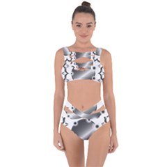 Metal Circle Background Ring Bandaged Up Bikini Set  by BangZart