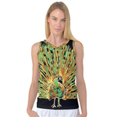 Unusual Peacock Drawn With Flame Lines Women s Basketball Tank Top by BangZart