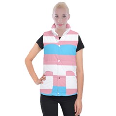 Trans Pride Women s Button Up Puffer Vest by Crayonlord