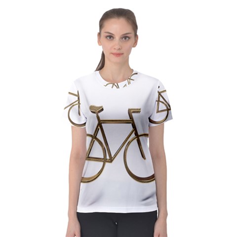 Elegant Gold Look Bicycle Cycling  Women s Sport Mesh Tee by yoursparklingshop