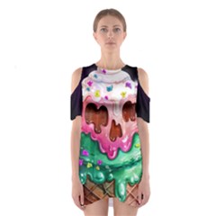 I-scream Shoulder Cutout One Piece by creepycouture