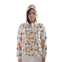 Seamless Summer Fruits Pattern Hooded Wind Breaker (women) by TastefulDesigns