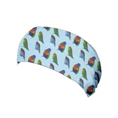 Blue Birds Parrot Pattern Yoga Headband by paulaoliveiradesign