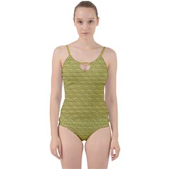 Golden Scales Cut Out Top Tankini Set by Brini