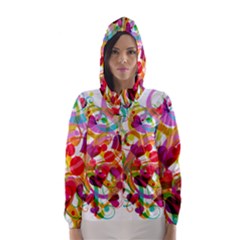 Abstract Colorful Heart Hooded Wind Breaker (women) by BangZart