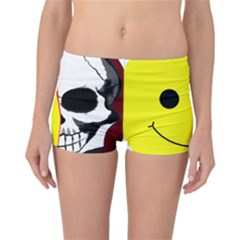 Skull Behind Your Smile Reversible Boyleg Bikini Bottoms by BangZart