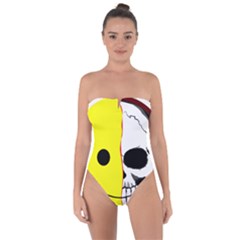 Skull Behind Your Smile Tie Back One Piece Swimsuit by BangZart