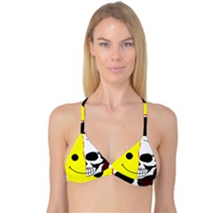 Skull Behind Your Smile Reversible Tri Bikini Top by BangZart