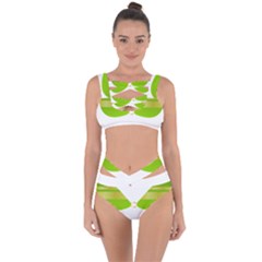 Green Swimsuit Bandaged Up Bikini Set 