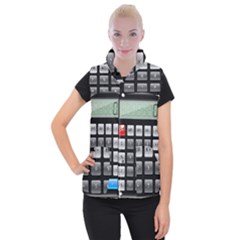 Calculator Women s Button Up Puffer Vest by BangZart