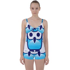 Owl Logo Clip Art Tie Front Two Piece Tankini by BangZart