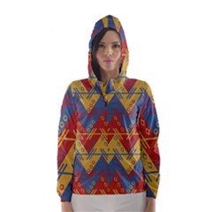 Aztec South American Pattern Zig Hooded Wind Breaker (women) by BangZart