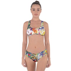 Multicolor Anime Colors Colorful Criss Cross Bikini Set by BangZart