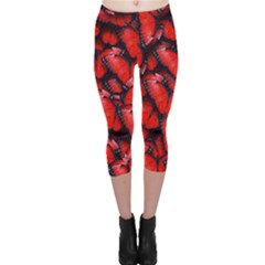 The Red Butterflies Sticking Together In The Nature Capri Leggings  by BangZart