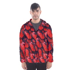 The Red Butterflies Sticking Together In The Nature Hooded Wind Breaker (men) by BangZart