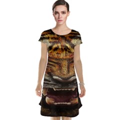 Tiger Face Cap Sleeve Nightdress by BangZart