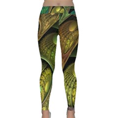 Psytrance Abstract Colored Pattern Feather Classic Yoga Leggings