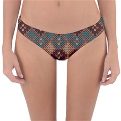 Knitted Pattern Reversible Hipster Bikini Bottoms by BangZart