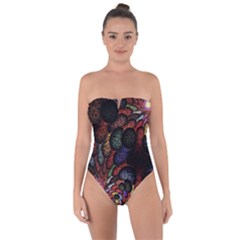 Fractal Swirls Tie Back One Piece Swimsuit by BangZart