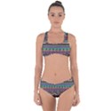 Aztec Pattern Cool Colors Criss Cross Bikini Set View1