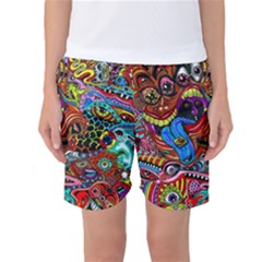 Art Color Dark Detail Monsters Psychedelic Women s Basketball Shorts by BangZart