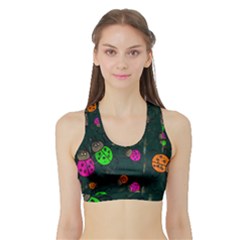 Abstract Bug Insect Pattern Sports Bra With Border by BangZart