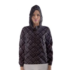 Seamless Leather Texture Pattern Hooded Wind Breaker (women) by BangZart