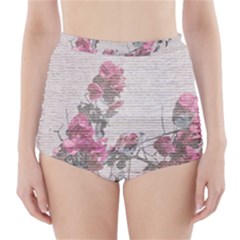 Shabby Chic Style Floral Photo High-waisted Bikini Bottoms by dflcprintsclothing