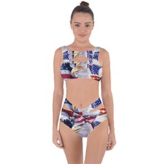 United States Of America Images Independence Day Bandaged Up Bikini Set  by BangZart