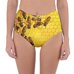 Honey Honeycomb Reversible High-waist Bikini Bottoms by BangZart