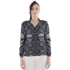 Dark Horror Skulls Pattern Wind Breaker (women) by BangZart